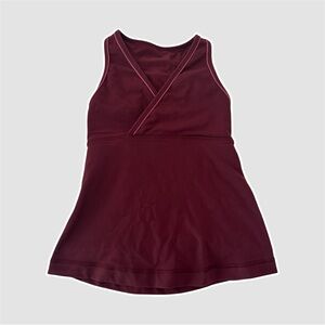 lululemon vintage wrap it up tank in maroon/ burgundy - size 4